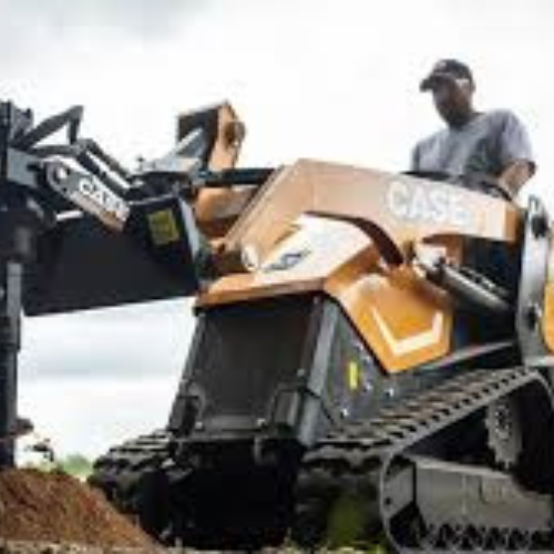 A Case mini excavator being used outdoors.