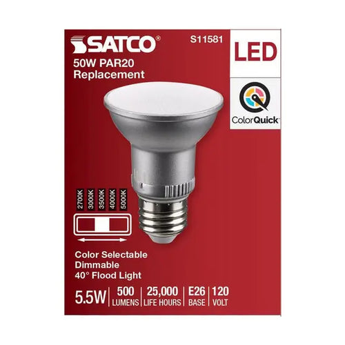 Satco S11581 5.5PAR20/LED/5CCT/FL/120V