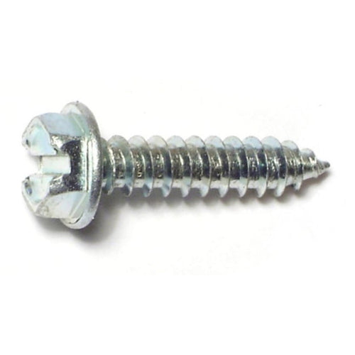 Monster Fastener Zinc Plated Steel Slotted Hex Washer Head Sheet Metal Screws